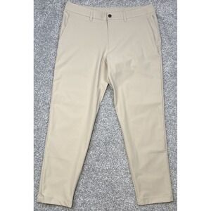 Lululemon Commission Pants Men 34 Khaki Stretch Travel Golf Performance